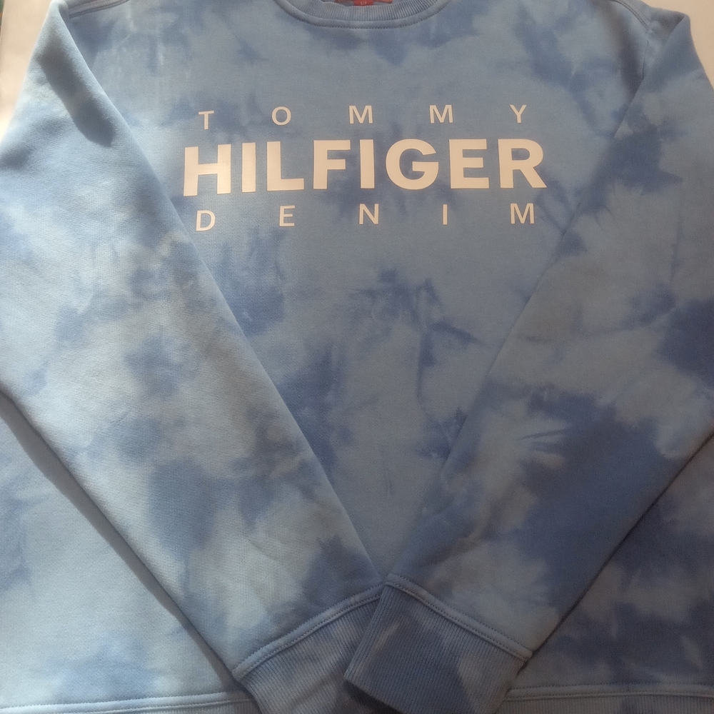 Tommy Hilfiger Denim Blue Tie-Dye Sweatshirt Men's S